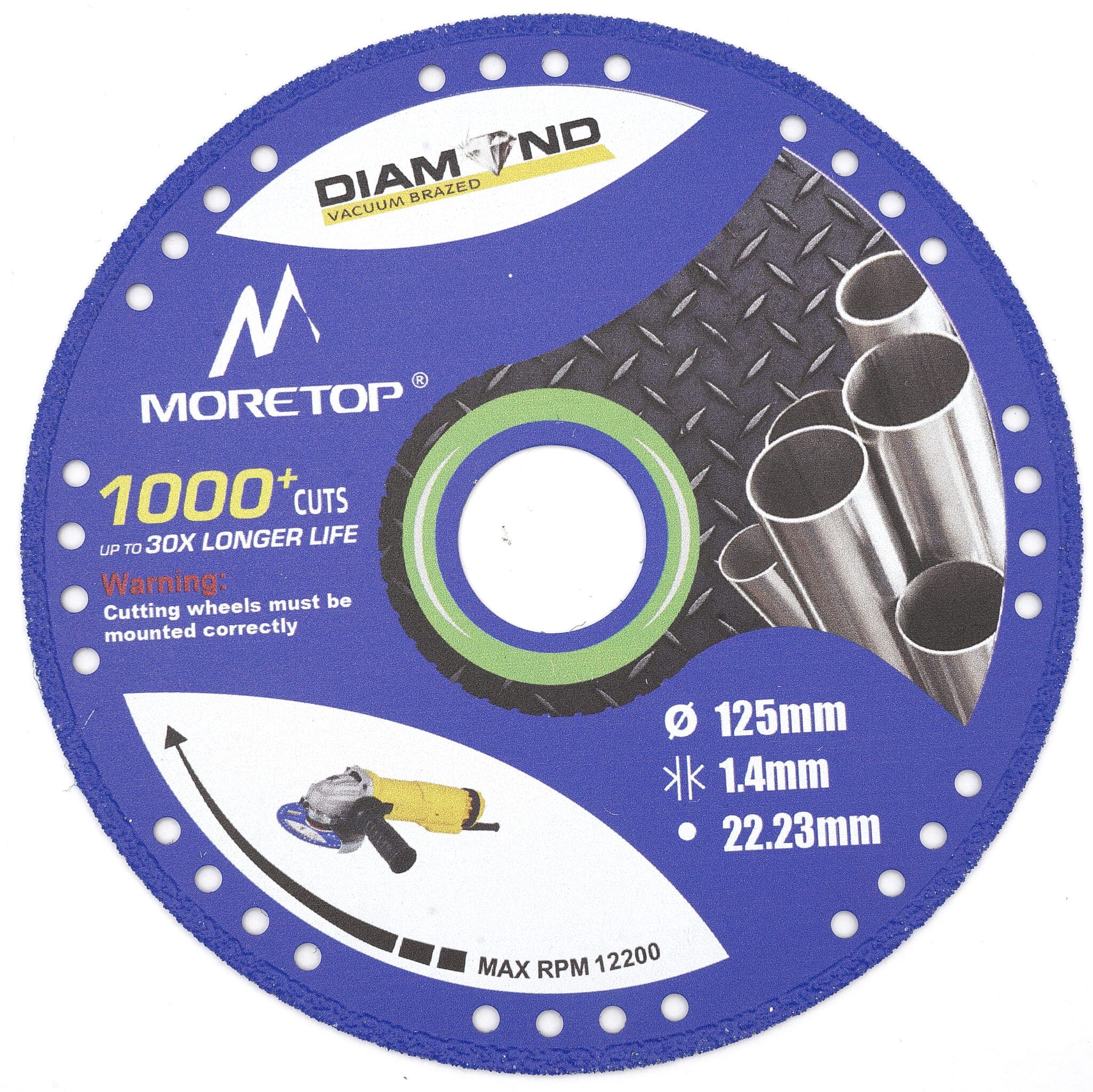 NYHED! 125 mm diamantskæreskive til flere typer stål. Lugtfri. Støvfri. Varenummer: MCDB-V125B