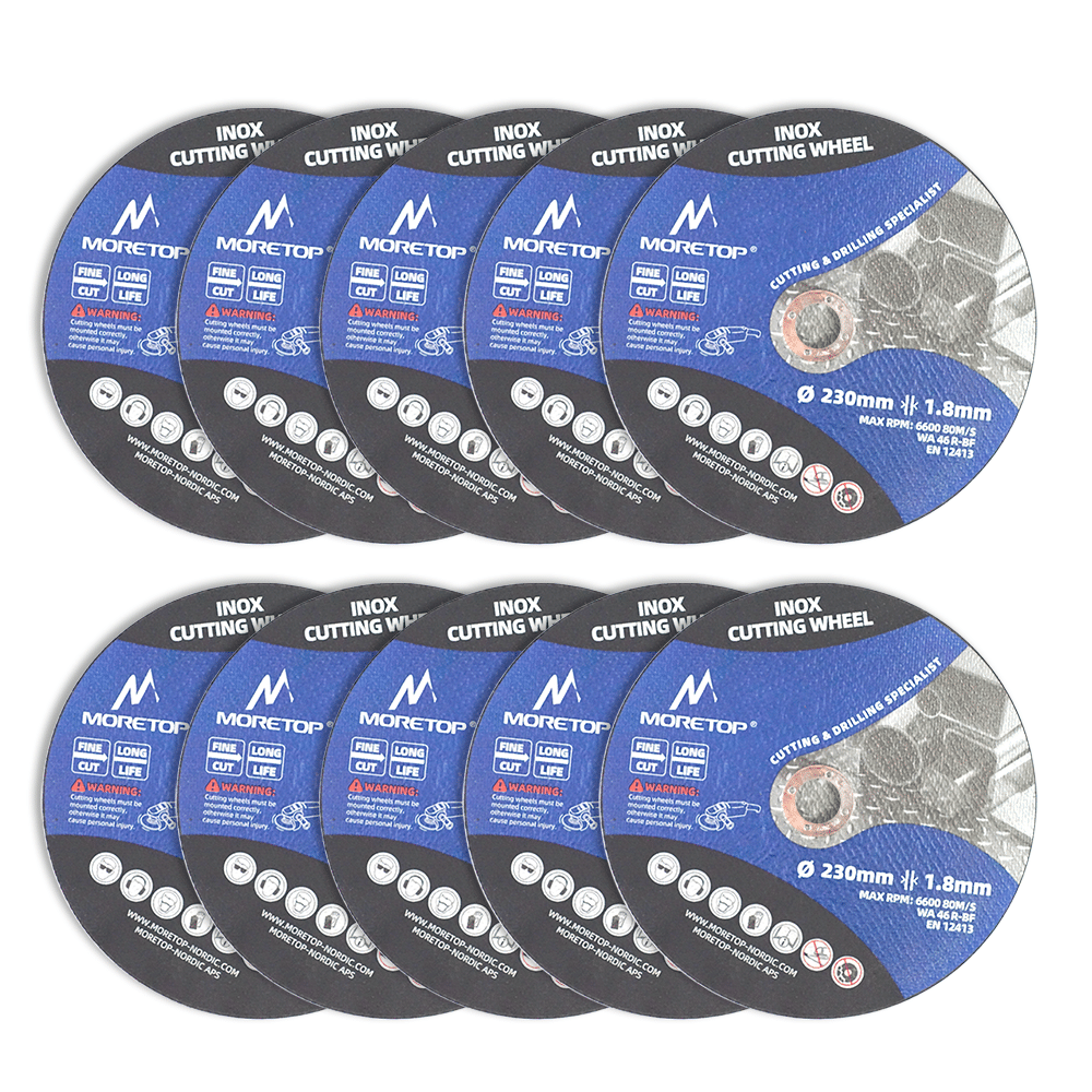 10 stk. INOX skæreskiver 230 mm. Varenummer: MCAW-C23018A