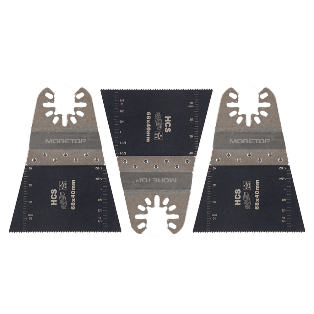 3 stk. 68 mm HCS-stål Multi-cut klinge med fine tænder. Varenummer: MCMU-CF68A