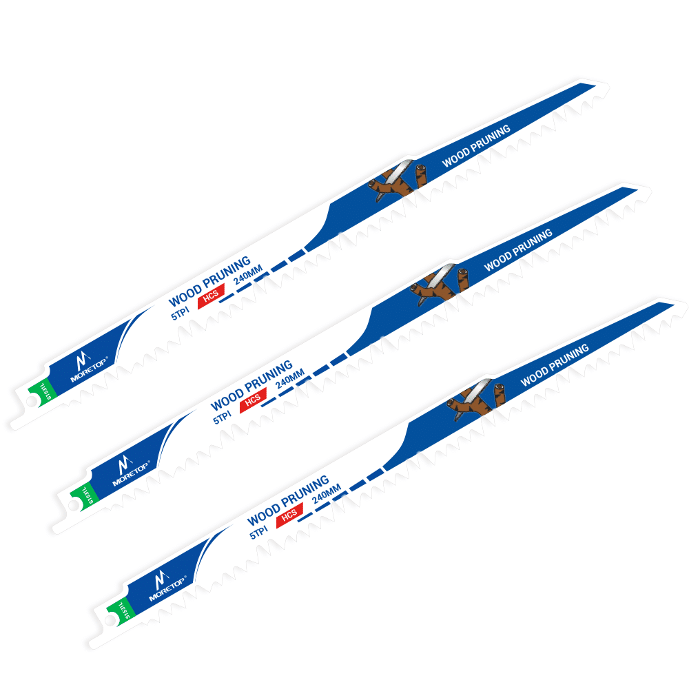 3. stk HCS bajonetklinger til grove snit i træ uden søm. Længde 240 mm. Varenummer: MCRB-S1531LA