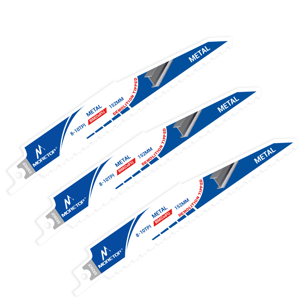 3 stk. Bimetal (8% Colbolt) bajonetklinger til stål/metal, nedrivning. Længde 152 mm. Varenummer: MCRB-S920CFA